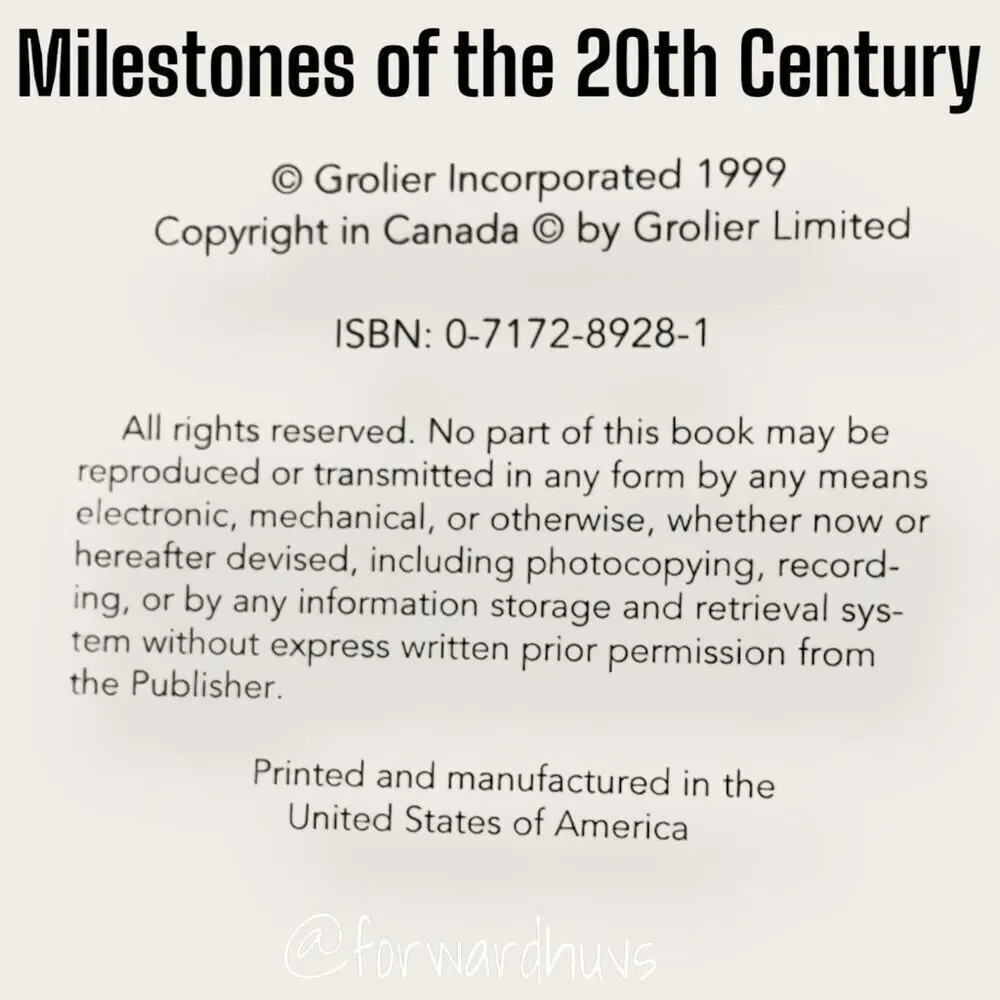 Milestones of the 20th Century Hardcover Book